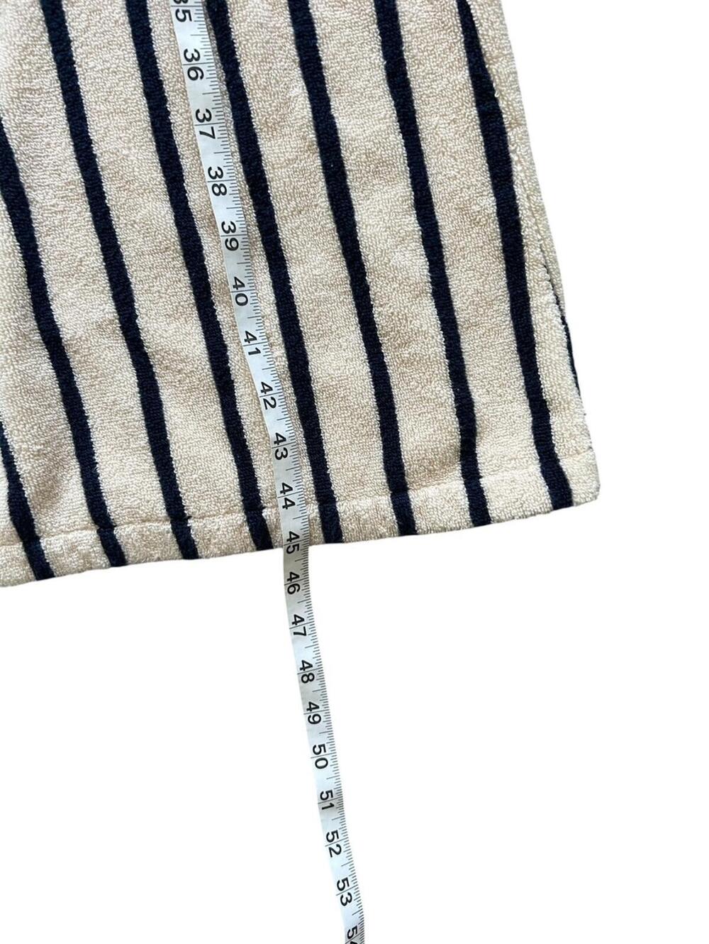 Brooklinen Super-Plush Robe Size M Striped Abyss Turkish Cotton Spa Luxe Unisex - Picture 3 of 4